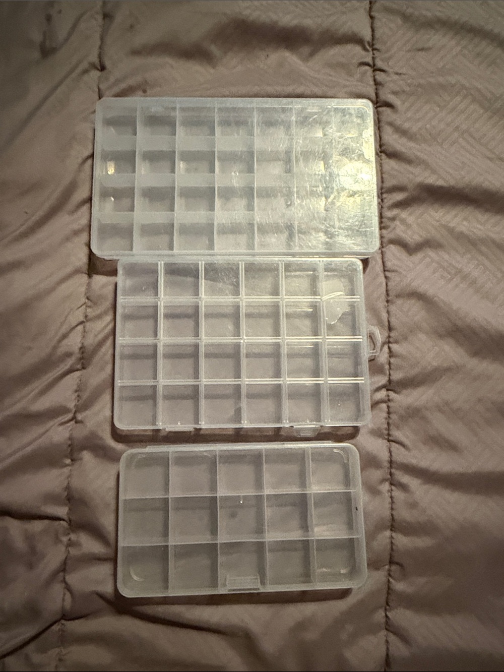 Clear Multi-Compartment Storage Boxes